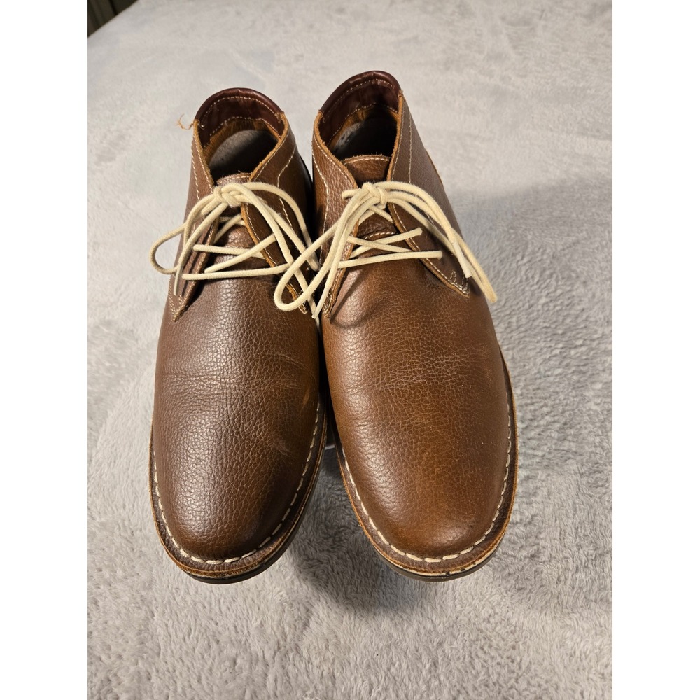 Desert Wind Mens Brown Pebbled Leather Chukka Boots Size 10.5 M Lace Up Scuffed